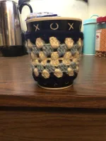 Cup Cozy Navy Blue, Light Blue, White