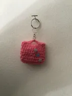 Pink with flowers keycain