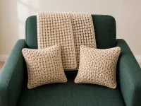 Luxury Crochet Throw & Pillow Set it light blue